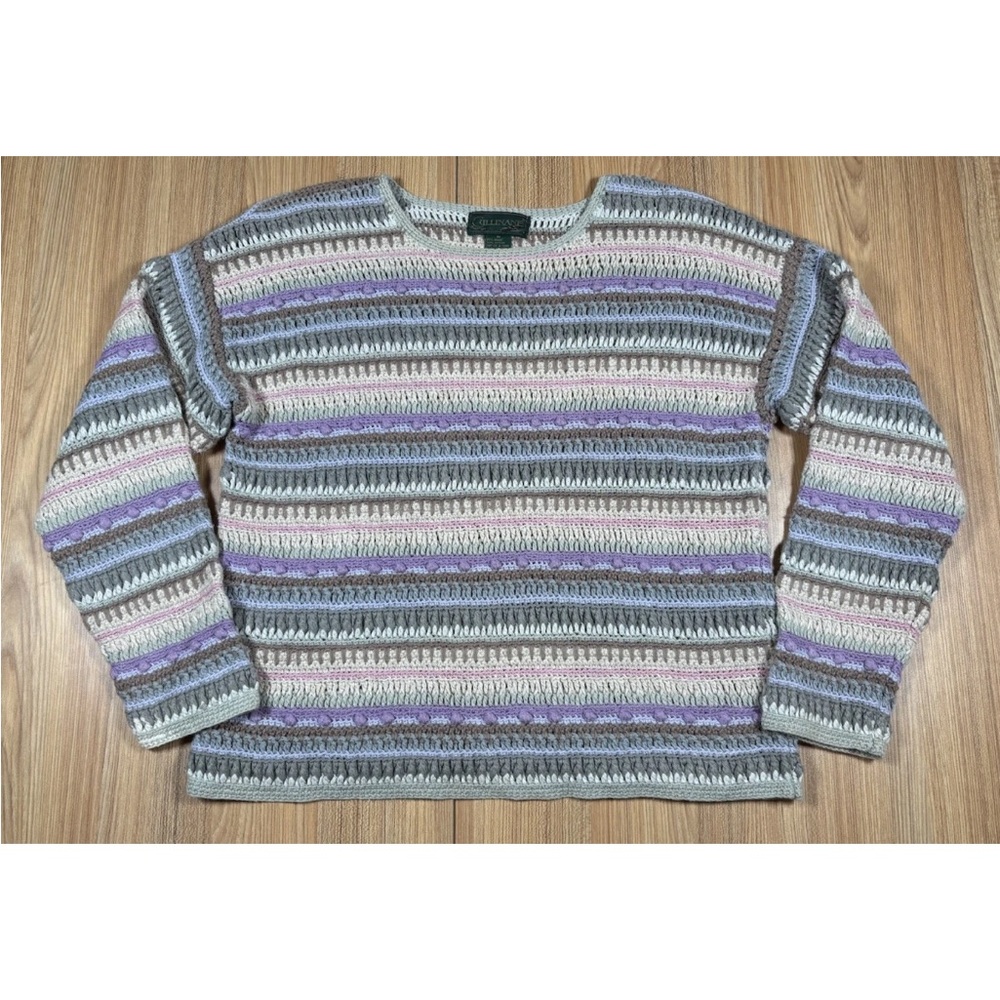 Vtg Cullinane Hand Knit Bobbled Sweater Womens M Chunky Textured Rainbow Indie